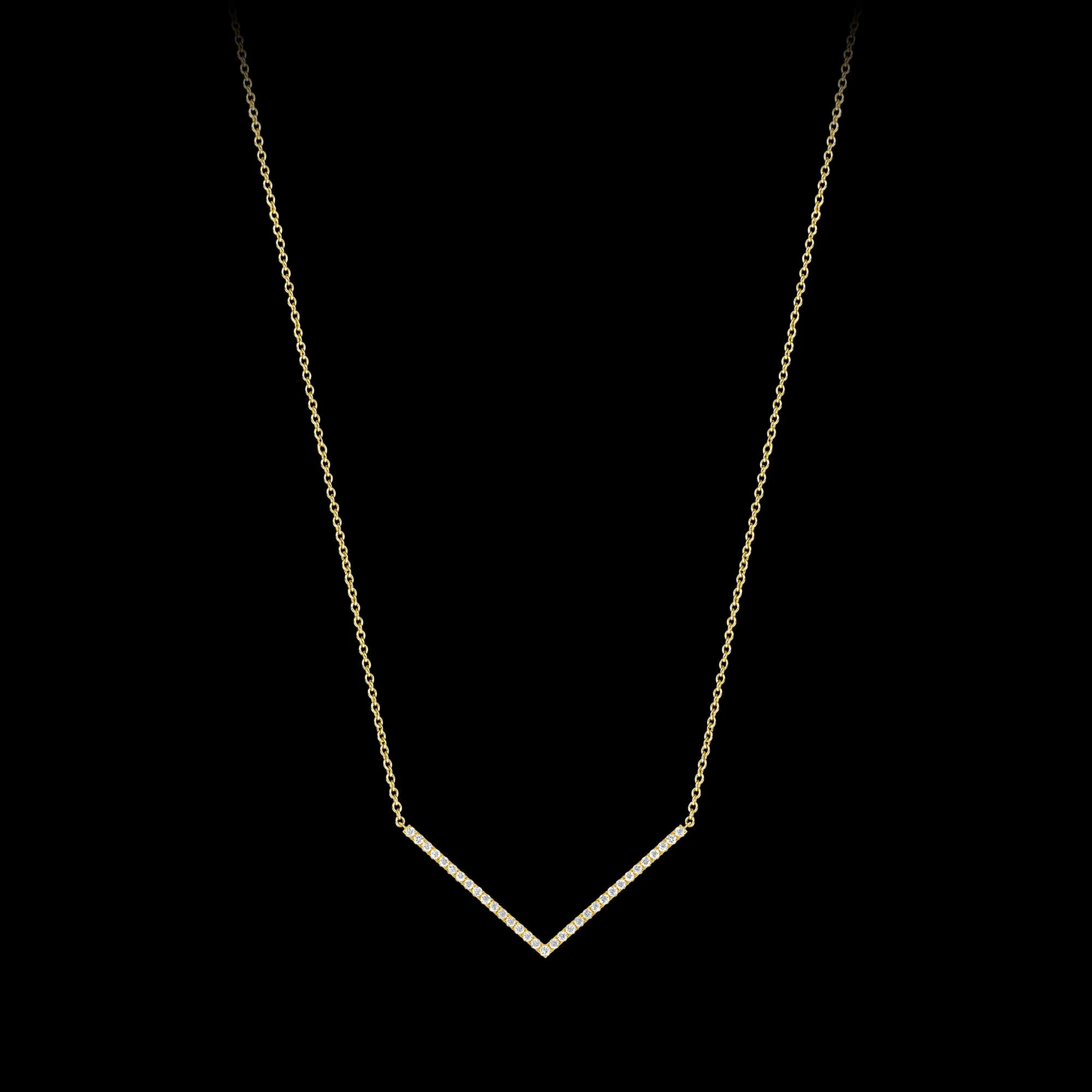 Diamond top v necklace